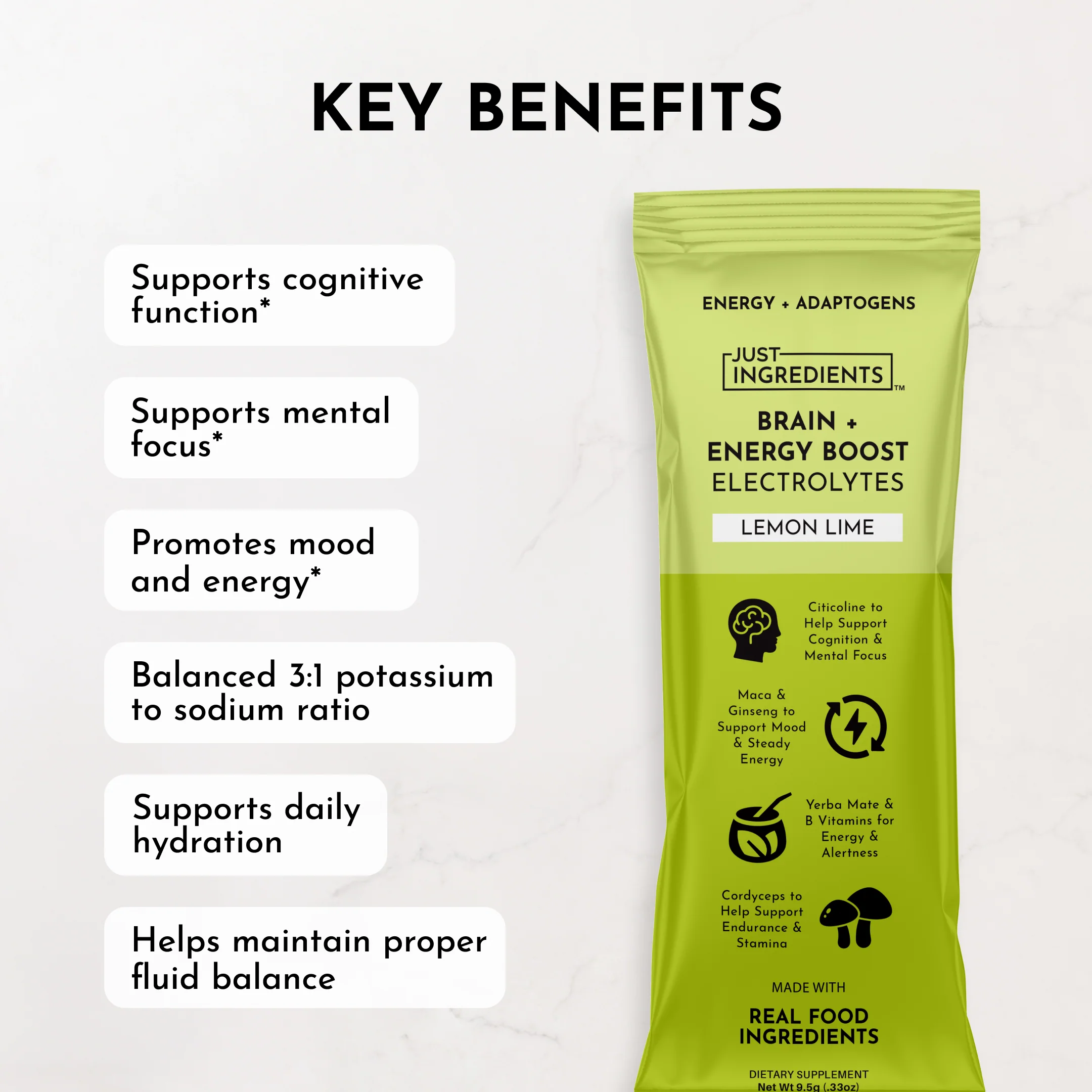 Brain + Energy Boost Lemon Lime & Electrolytes Stick - Image 9