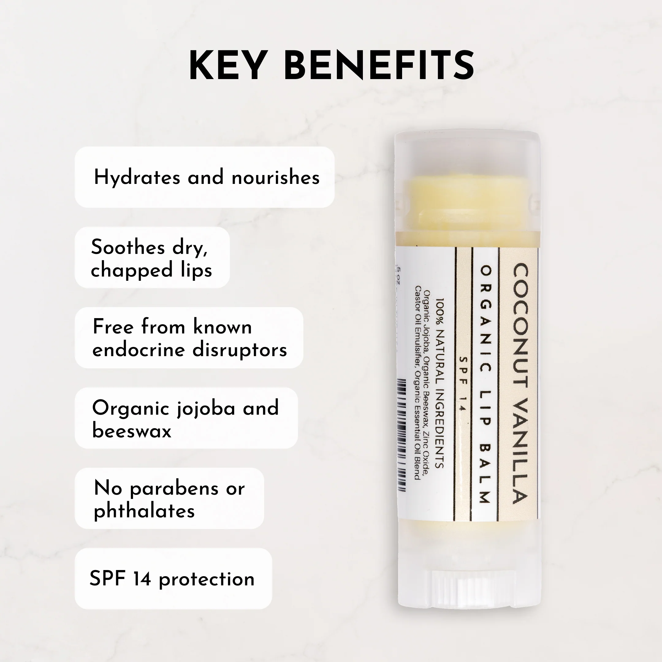 Coconut Vanilla SPF 14 Lip Balm - Image 4