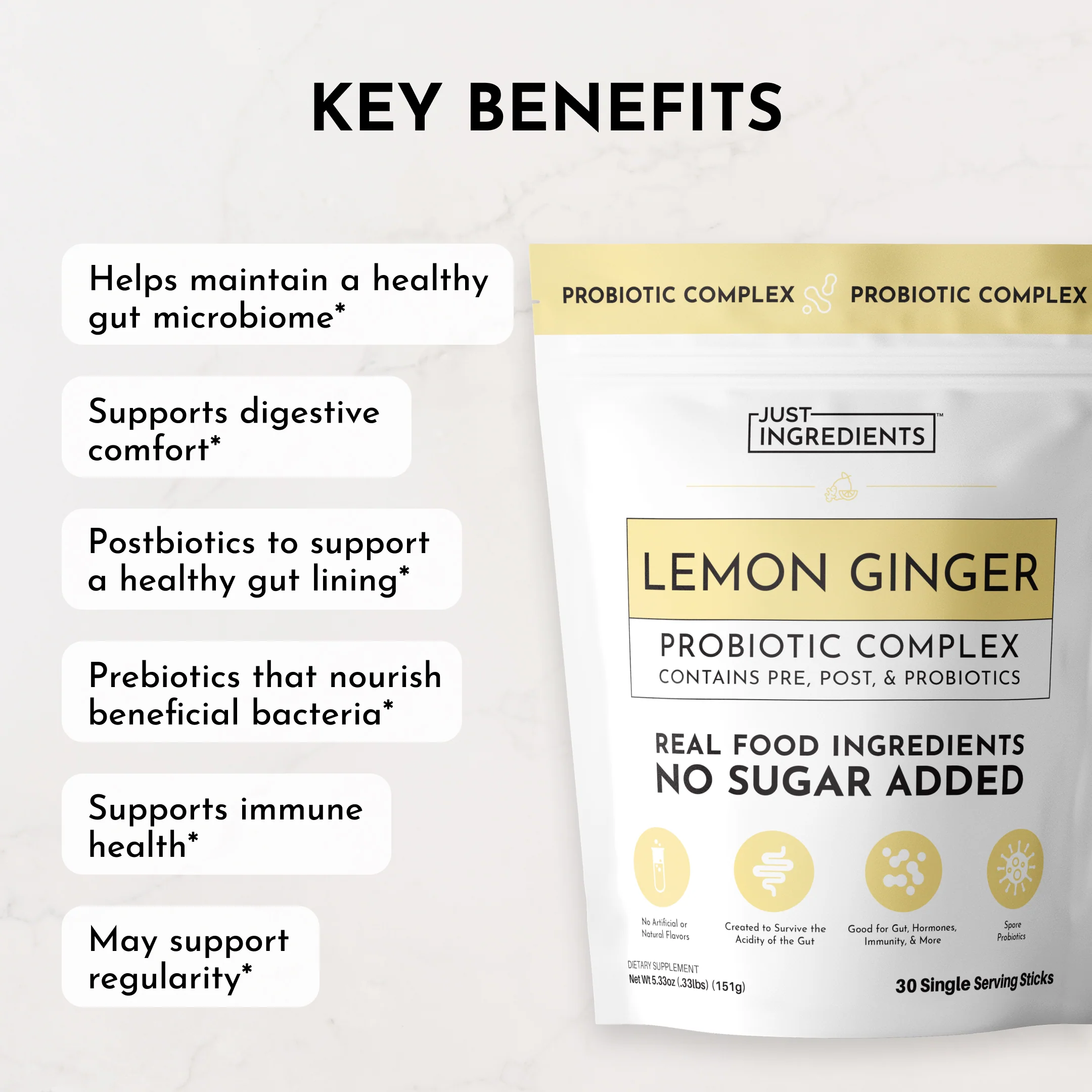 Lemon Ginger 3-In-1 Probiotic Complex - Image 5