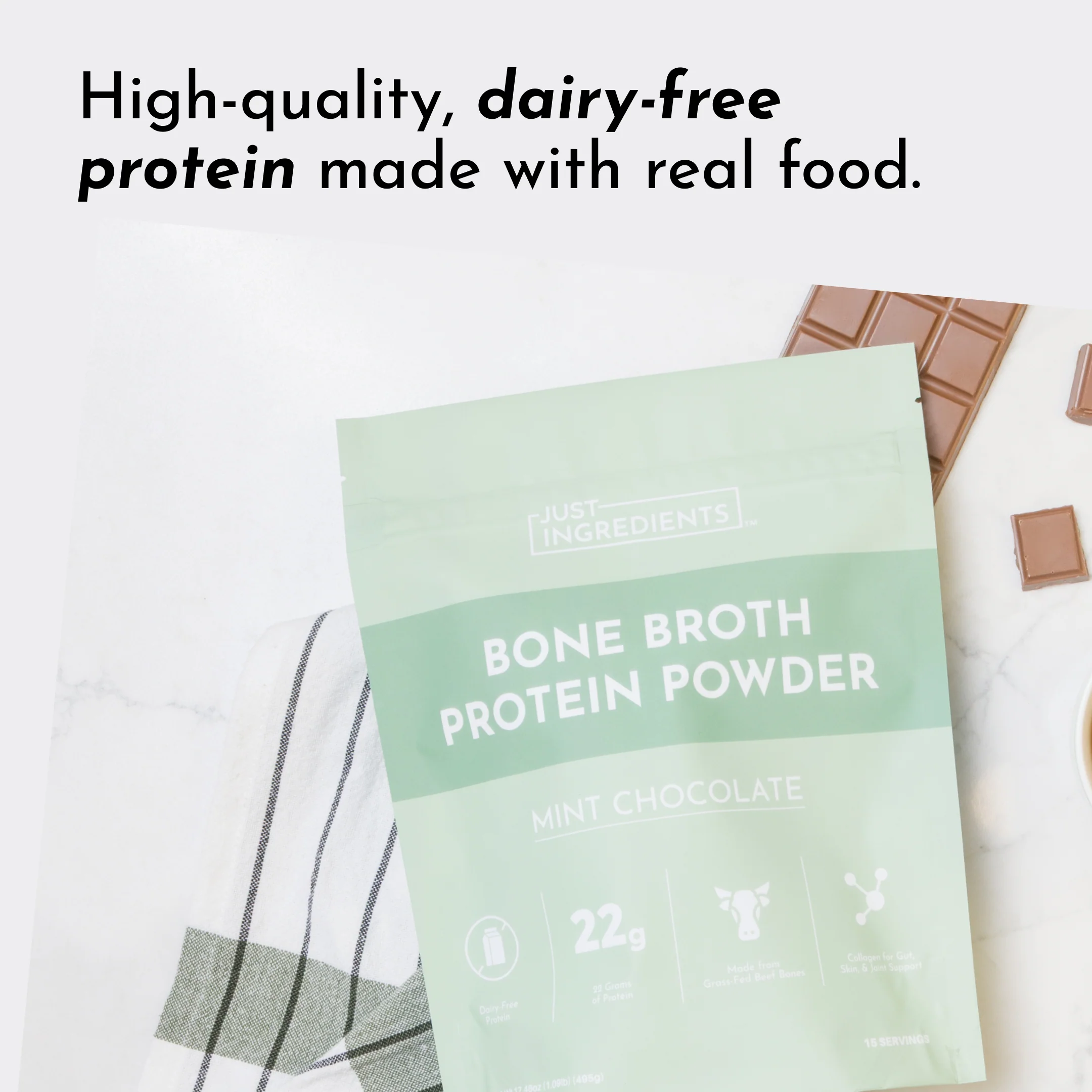 Mint Chocolate Bone Broth Protein Powder - Image 3