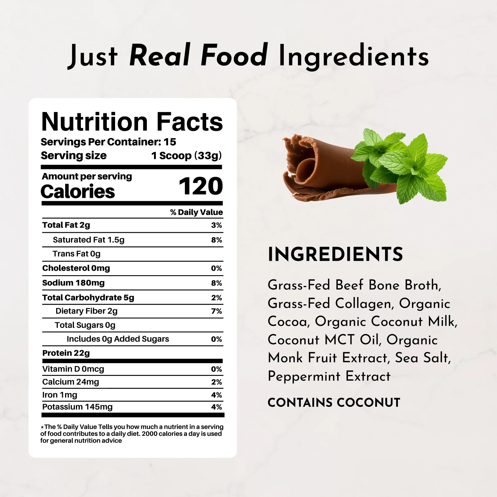 Mint Chocolate Bone Broth Protein Powder - Image 7