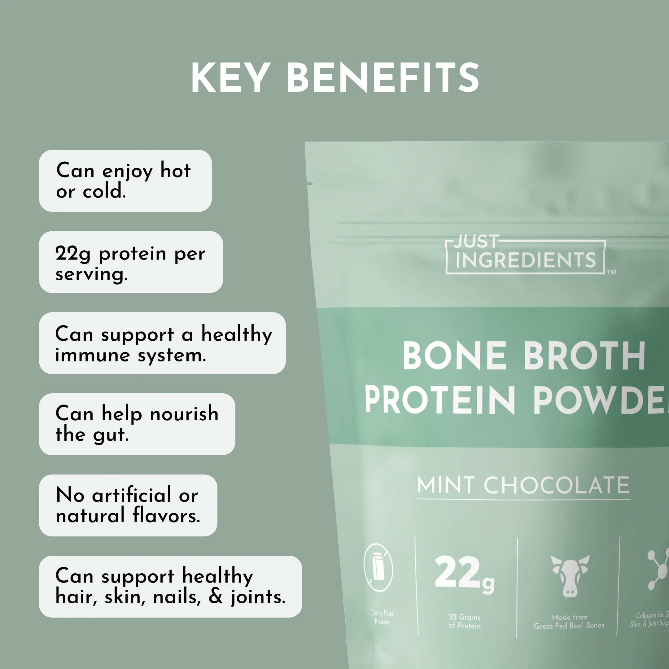 Mint Chocolate Bone Broth Protein Powder - Image 8
