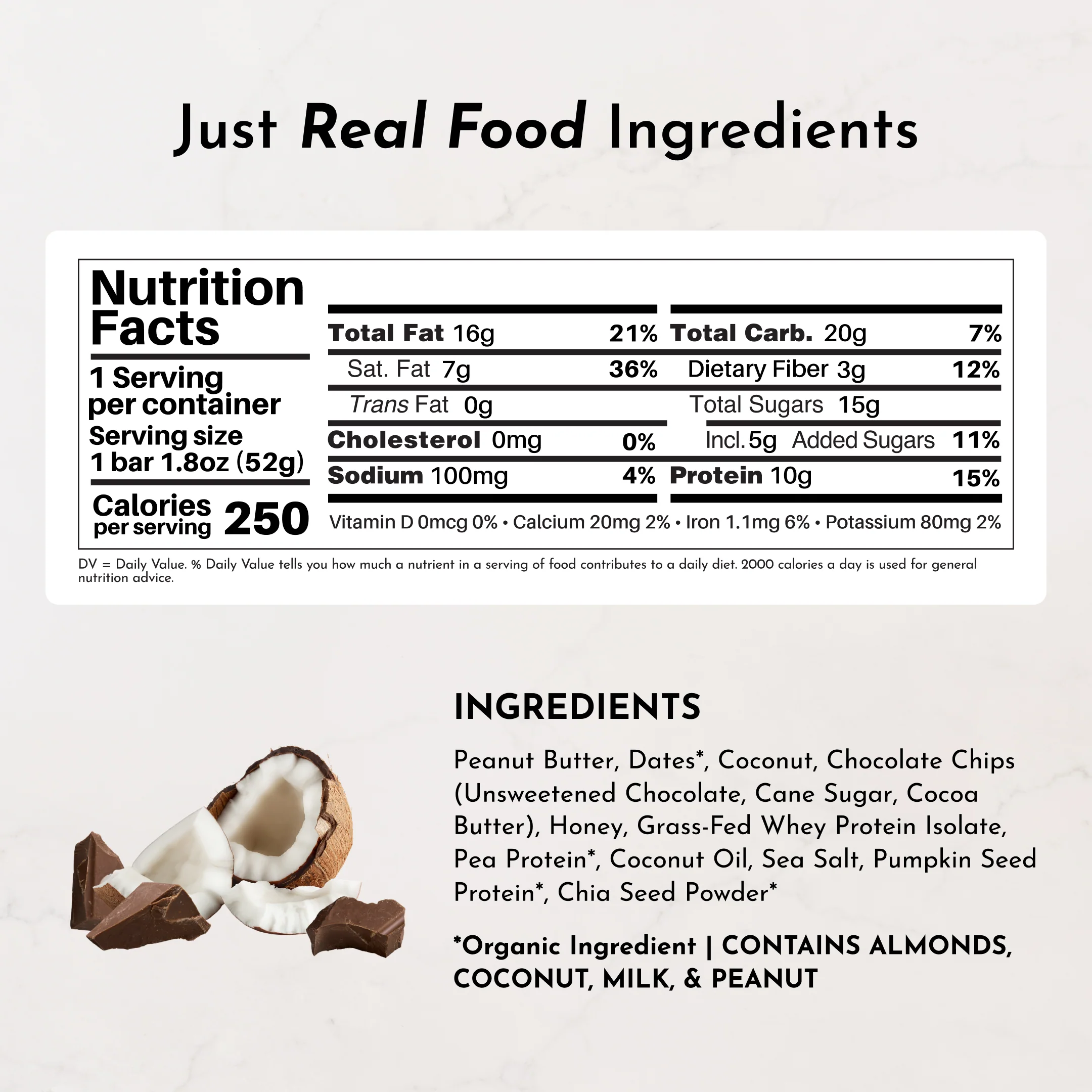 Protein Snack Bar - Coconut Chocolate Chip (12-pack) - Image 7