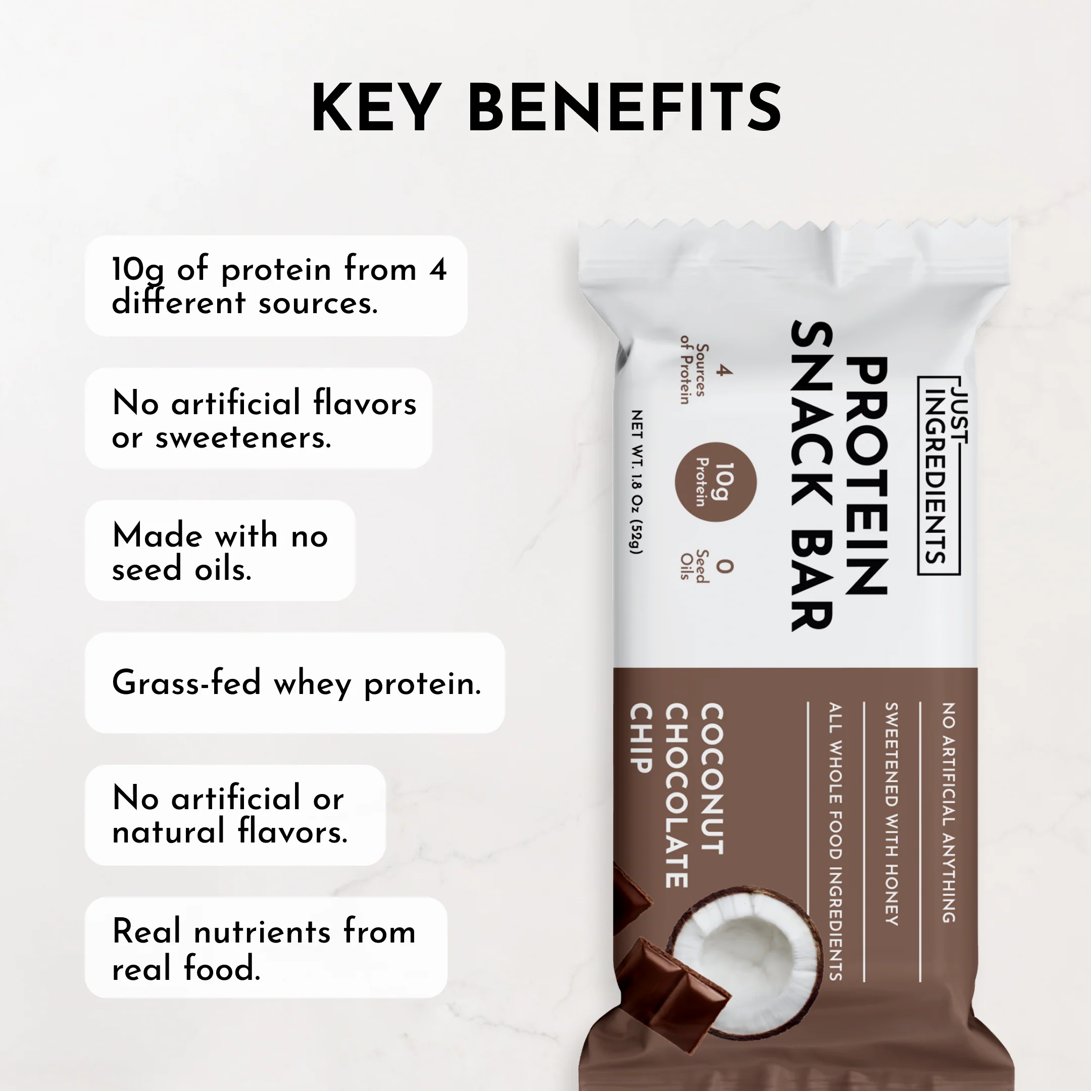 Protein Snack Bar - Coconut Chocolate Chip (12-pack) - Image 8