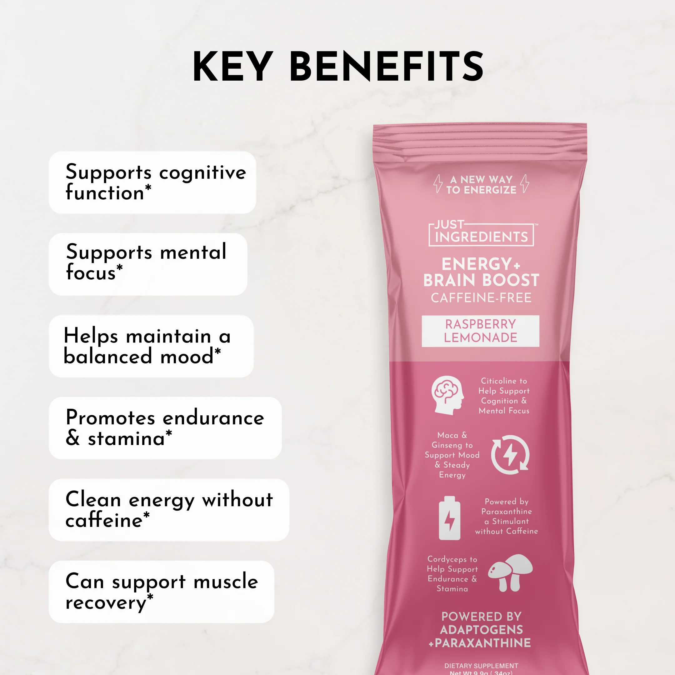 Energy + Brain Boost Raspberry Lemonade (Paraxanthine) Stick - Image 9