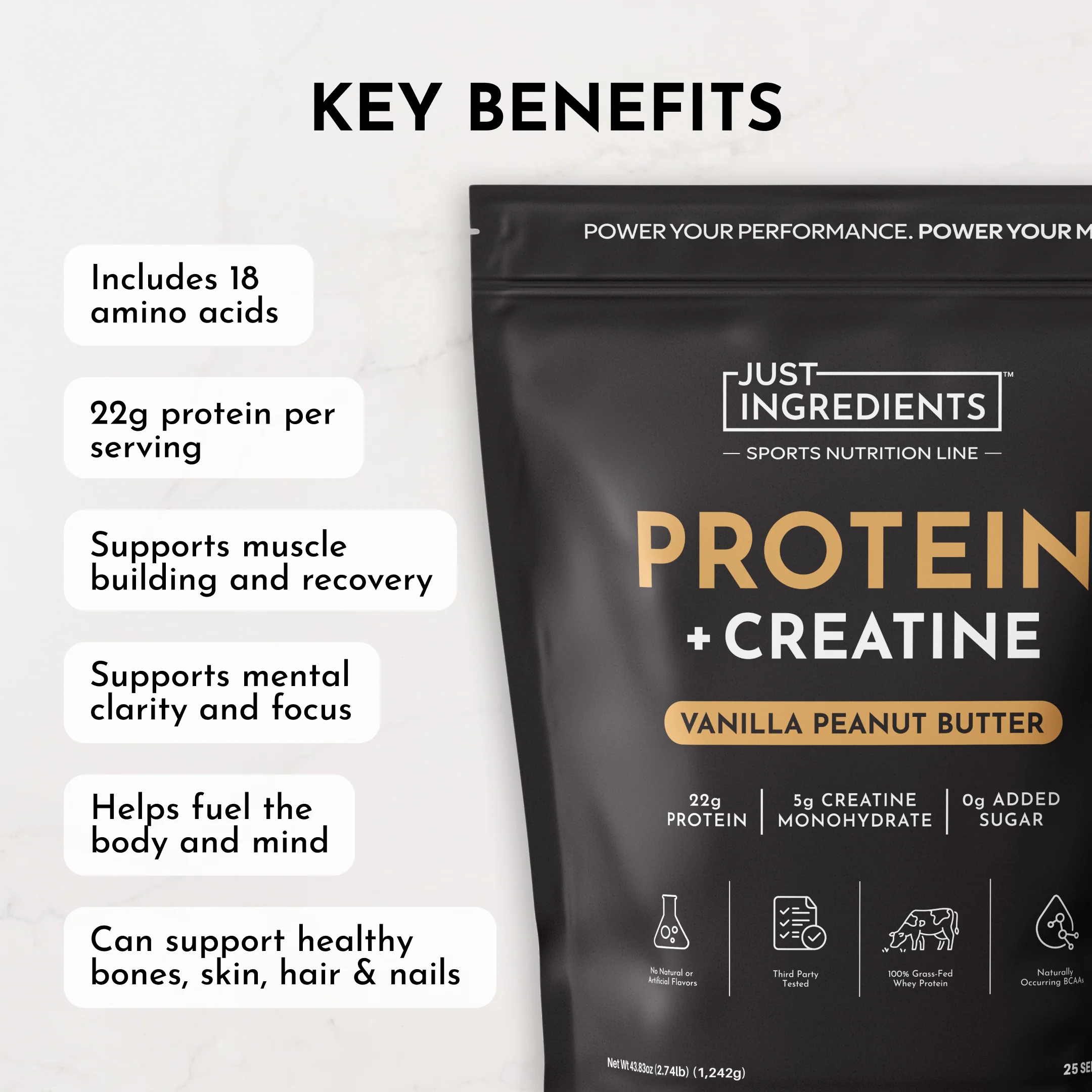 Vanilla Peanut Butter Protein + Creatine - Image 9
